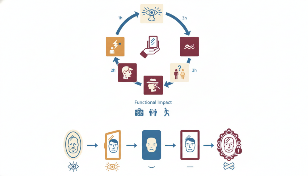 Body dysmorphic disorder compulsion cycle, insight levels, and daily functional impairment