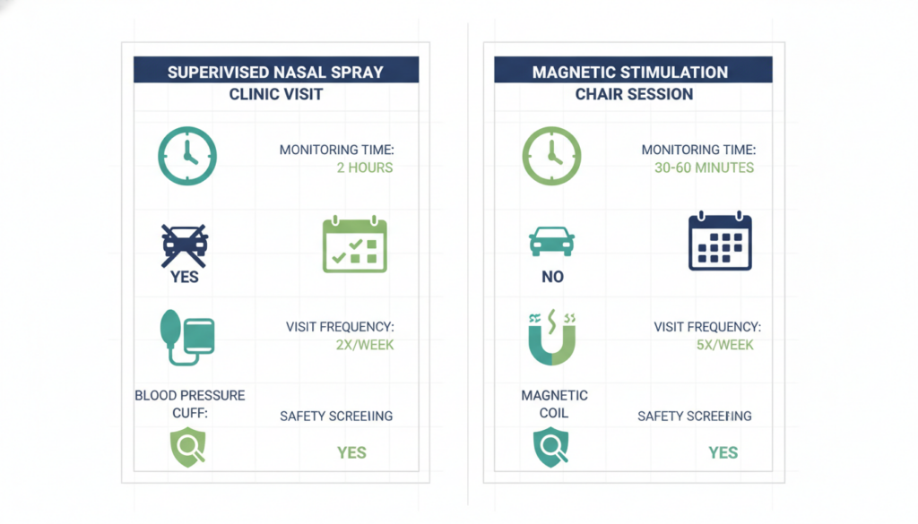 Ketamine and TMS options for treatment resistant depression compared