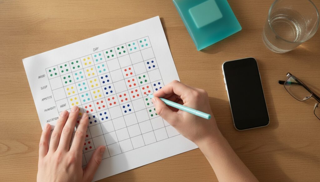 Mood and sleep tracking for reverse seasonal affective disorder evaluation