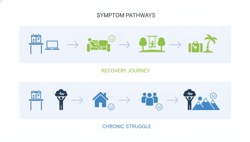 Symptom persistence test for burnout vs depression across settings