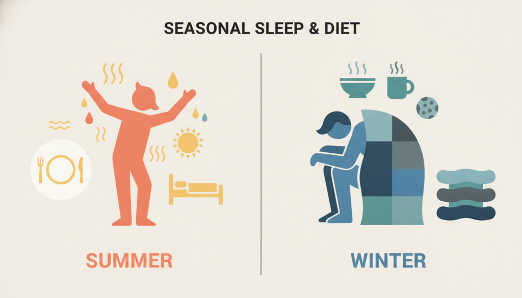 Visual comparison of summer and winter seasonal affective disorder symptoms